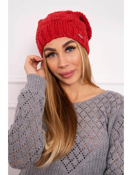 Čepice s fleecem malinová model 18750369 - K-Fashion Čepice s fleecem malinová model 18750369 - K-Fashion