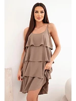 Dámské šaty na ramínka s volánky mini fango Dámské šaty na ramínka s volánky mini fango