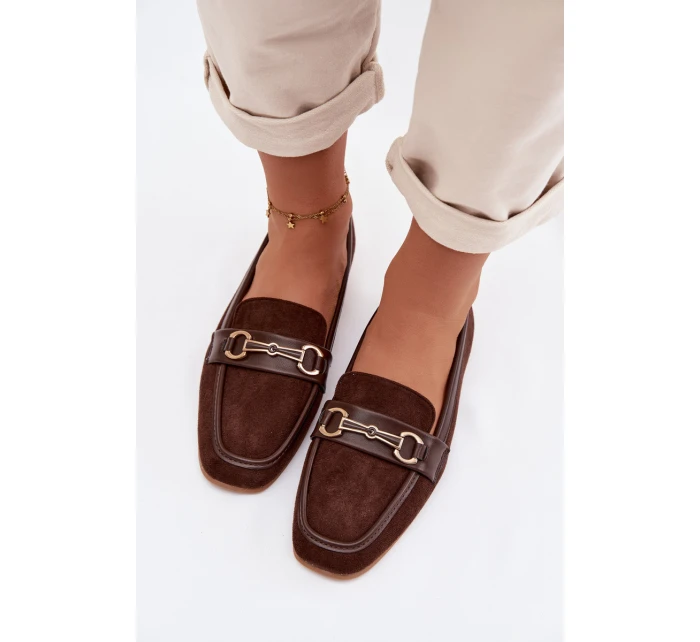 Dámské Mokasíny S Ozdobou Hnědé Palerina Dámské Mokasíny S Ozdobou Hnědé Palerina
