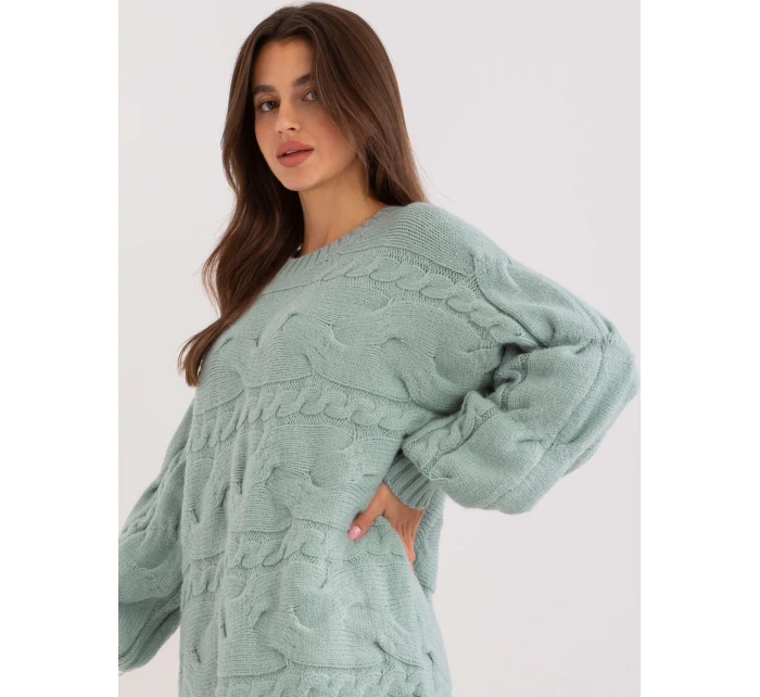 Sweter AT SW model 18917494 mietowy - FPrice Sweter AT SW model 18917494 mietowy - FPrice