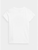 Dívčí tričko s potiskem 4FJSS23TTSHF388-10S bílé - 4F