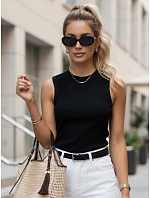 Dámský top bez rukávů basic black FashionStreet RY2916