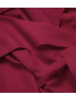 Minimalistický dámský kabát v tlumené červené barvě (747art)