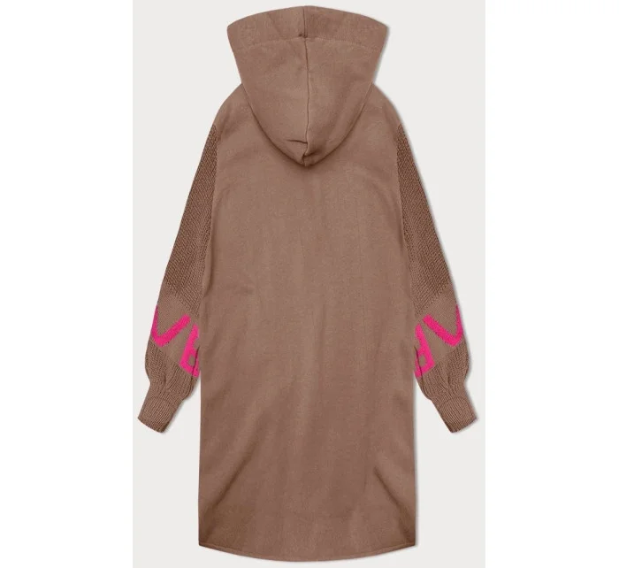 Béžový teplákový přehoz přes oblečení se rukávy model 19742950 - MADE IN ITALY Béžový teplákový přehoz přes oblečení se rukávy model 19742950 - MADE IN ITALY