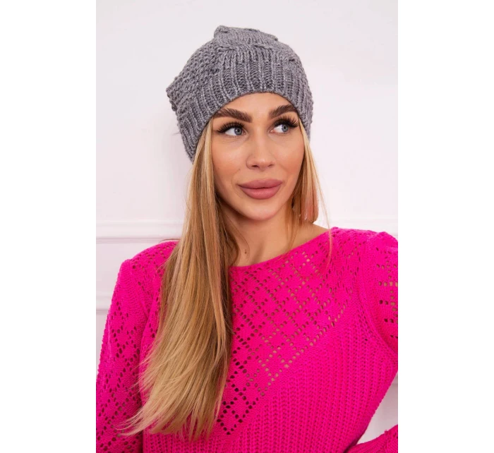 Sandra model 18750729 tmavě šedá fleecová čepice - K-Fashion Sandra model 18750729 tmavě šedá fleecová čepice - K-Fashion