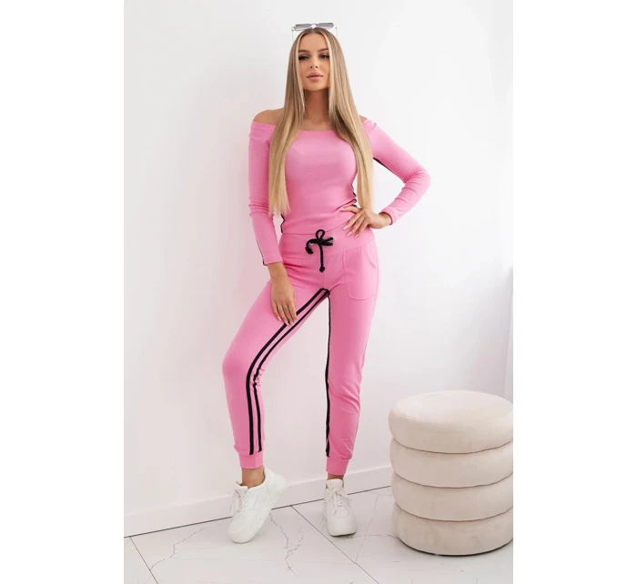 Sada s dvojitými pruhy světle růžová Sada s dvojitými pruhy světle růžová