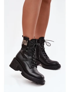 Kožené dámské workery na klíně s ozdobným detailem Artiker 57C0211 bordó