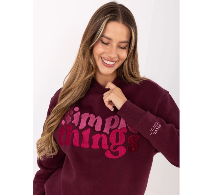 Mikina D10608BC02801A4NO bordó Mikina D10608BC02801A4NO bordó