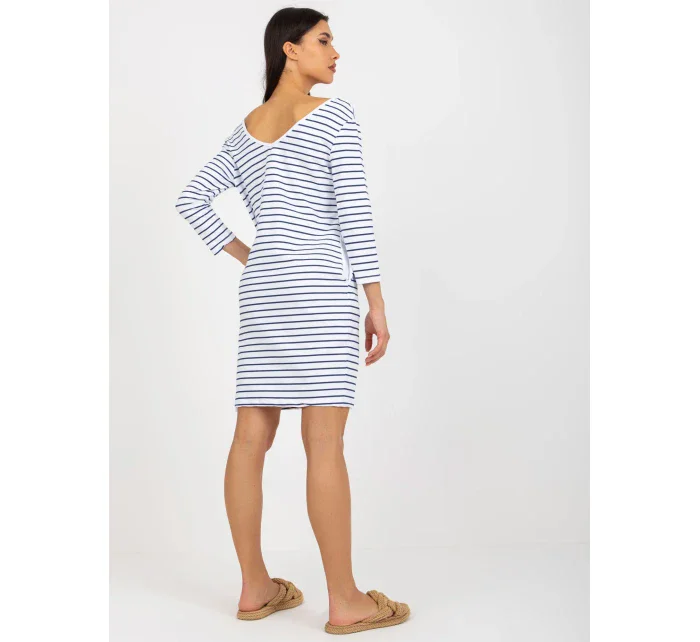 Dámské šaty TW SK BL 1010 šaty.74 bílá a tmavě modrá - FPrice