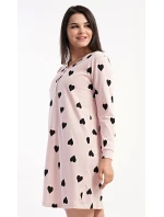 Dámská noční košile s dlouhým rukávem Srdce