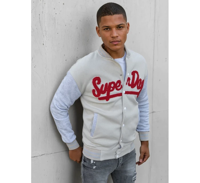 Pánská mikina na zip v barvě ecru Dstreet model 21966763 - FashionStreet