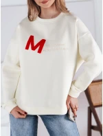 Dámská mikina oversize AVENUE ecru FashionStreet BY1353 Dámská mikina oversize AVENUE ecru FashionStreet BY1353