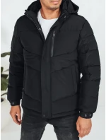 Pánská prošívaná zimní bunda s kapucí černá model 21991510 - Dstreet