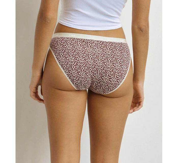 Dámské bavlněné kalhotky 3 ks DIM LES POCKETS COTTON SLIP 3x - DIM - světle hnědá