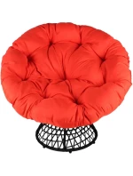 ZAHRADNÍ KŘESLO OTOČNÉ O 360 STUPŇŮ S ČERVENÝM POLŠTÁŘEM