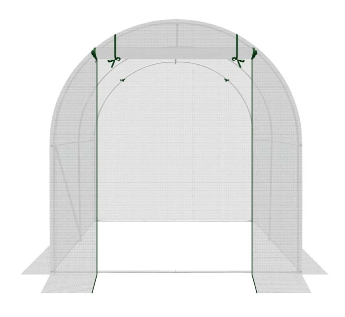 ZAHRADNÍ TUNEL 200x200x200 cm PE BÍLÁ OCELOVÁ KONSTRUKCE