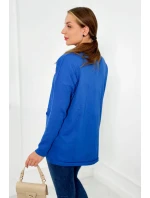 Svetr s předními kapsami chrpově modrá