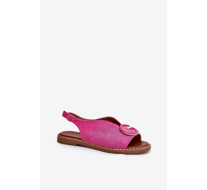 Ploché sandály s ozdobou růžové model 21685700 - Boto Ploché sandály s ozdobou růžové model 21685700 - Boto