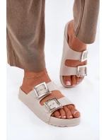 Dámské Pantofle S Přezkami A Béžové model 21695864 - Zaxy