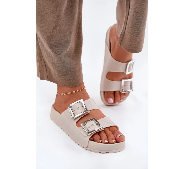 Dámské Pantofle S Přezkami A Béžové model 21695864 - Zaxy