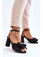 Módní Sandály S Mašlí Na Podpatcích Černe Callum Módní Sandály S Mašlí Na Podpatcích Černe Callum