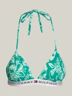 Dámská plavková podprsenka UW0UW05367 0IE zelená se vzorem - Tommy Hilfiger
