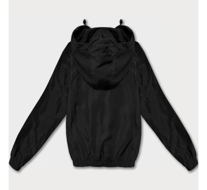 Tenká černá krátká dámská bunda s podšívkou model 21061446 - Glakate Tenká černá krátká dámská bunda s podšívkou model 21061446 - Glakate