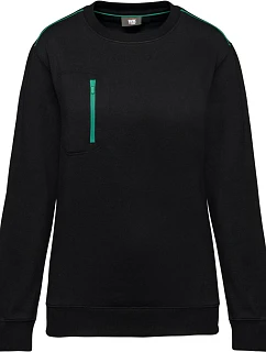WK WK 403 Pracovní mikina "Day-to-Day" 20.W403 black/kelly green