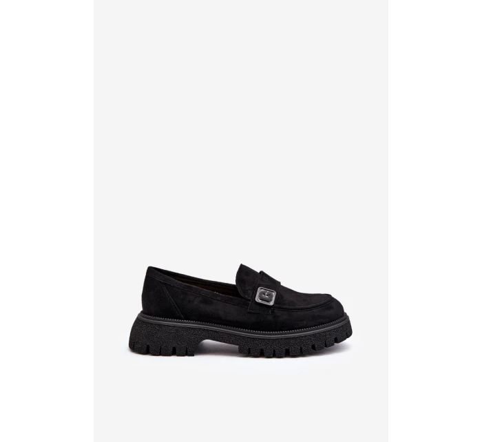 Dámské mokasíny s černým páskem model 21649216 - VINCEZA