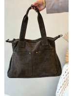 Kožená Semišová Kabelka S Hnědá model 21728411 - Boto