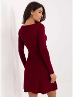 Sukienka PM SK model 21365508 bordowy - FPrice Sukienka PM SK model 21365508 bordowy - FPrice
