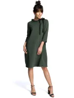 B070 Oversized šaty s páskem na zavazování - fialové