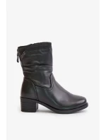 Kotníkové boty na nízkém podpatku zateplené kožíškem Vinceza černé Kotníkové boty na nízkém podpatku zateplené kožíškem Vinceza černé