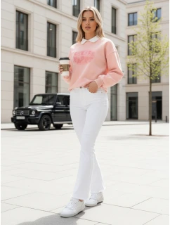 Dámská oversize mikina s potiskem HAPIRES růžová FashionStreet BY1486