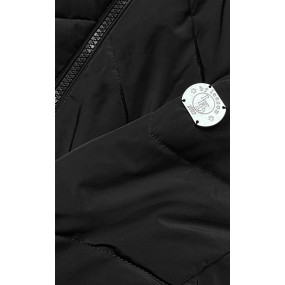 Černá zimní dámská bunda s kapucí (M-21308)