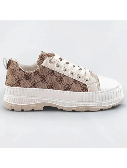 Světle béžové tenisky s vyšší podrážkou model 17229028 Světle béžové tenisky s vyšší podrážkou model 17229028