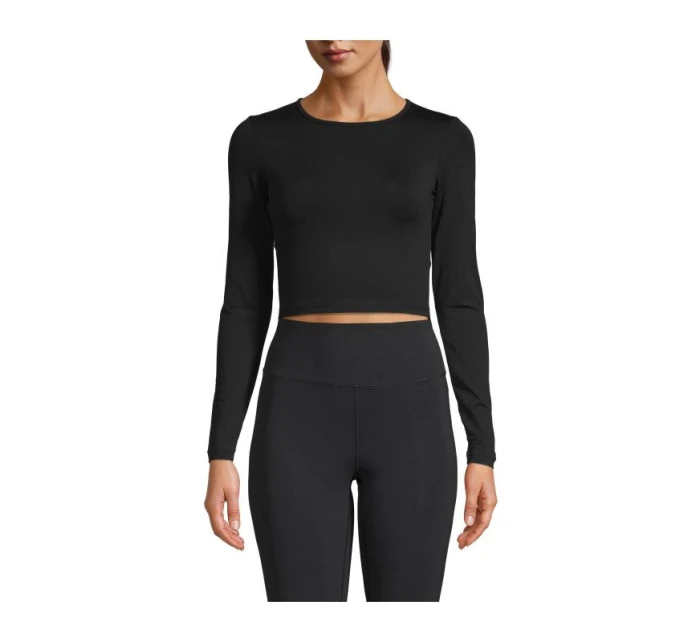 CASALL Crop Tričko s dlouhým rukávem Black