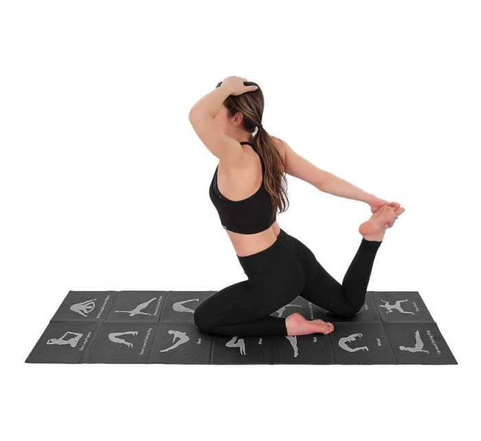 Skládací podložka na jógu 1700x600x5MM ČERNÁ ENERO FIT
