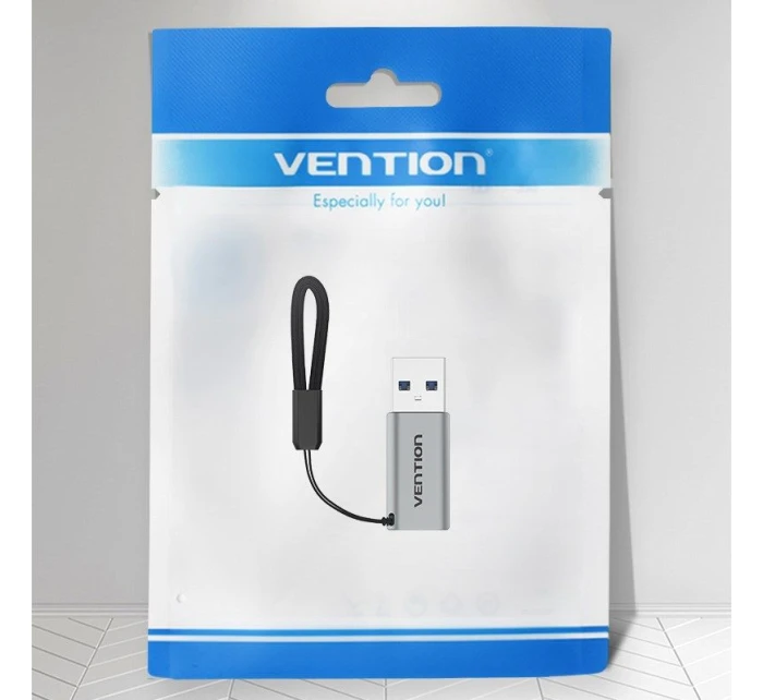 Adaptér Vention USB-A na USB-C USB 3.0 šedá hliníková slitina
