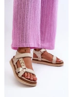 Zazoo model 21664457 Dámské Kožené Sandály Na Platformě Beige - Maciejka