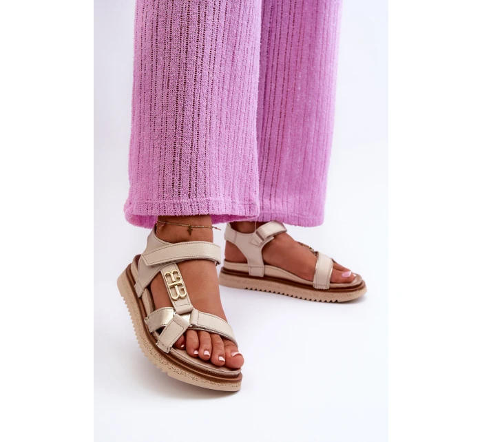 Zazoo model 21664457 Dámské Kožené Sandály Na Platformě Beige - Maciejka