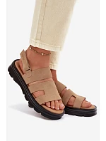 Dámské sandály semišové Big Star TT274482 Béžové