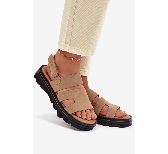 Dámské sandály semišové Big Star TT274482 Béžové