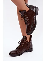 Zateplené kozačky model 22557195 Hnědé - VINCEZA