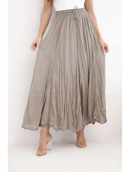 Dámská maxi bavlněná sukně s gumou v pase fango