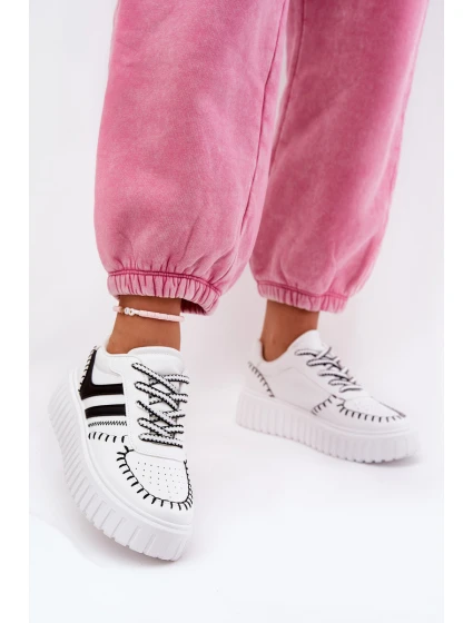 Dámské Tenisky Na Platformě Bílo-Černé Ofenale Dámské Tenisky Na Platformě Bílo-Černé Ofenale