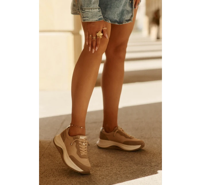 Dámské semišové tenisky na platformě Big Star RR274A345 HI-POLY SYSTEM Tmavě béžové Dámské semišové tenisky na platformě Big Star RR274A345 HI-POLY SYSTEM Tmavě béžové