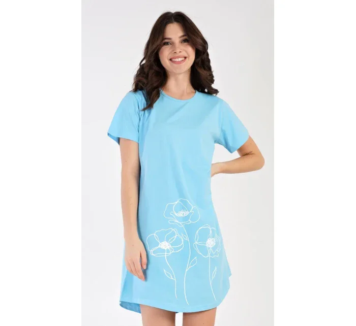 Dámská noční košile s krátkým rukávem model 18728737 - Vienetta Dámská noční košile s krátkým rukávem model 18728737 - Vienetta