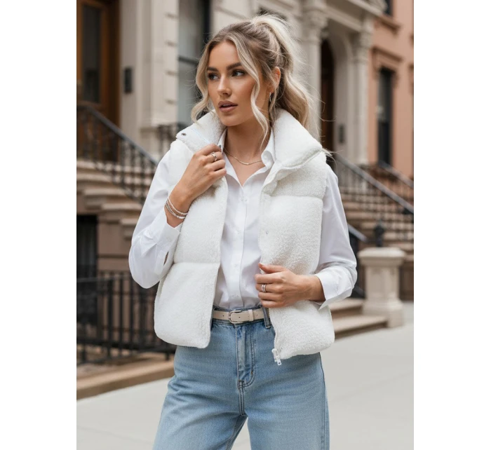 Dámská krémová vesta z ovčí kůže BEEWARM FashionStreet TY3801