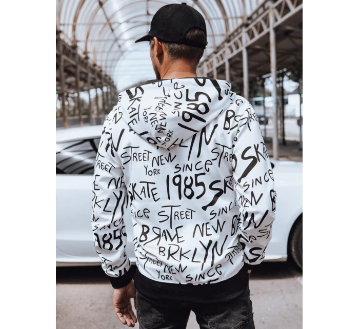 Pánská mikina na zip s kapucí bílá Dstreet model 21978935 - FashionStreet Pánská mikina na zip s kapucí bílá Dstreet model 21978935 - FashionStreet